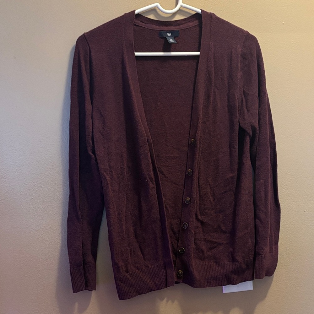 GAP Burgundy Cardigan Sweater